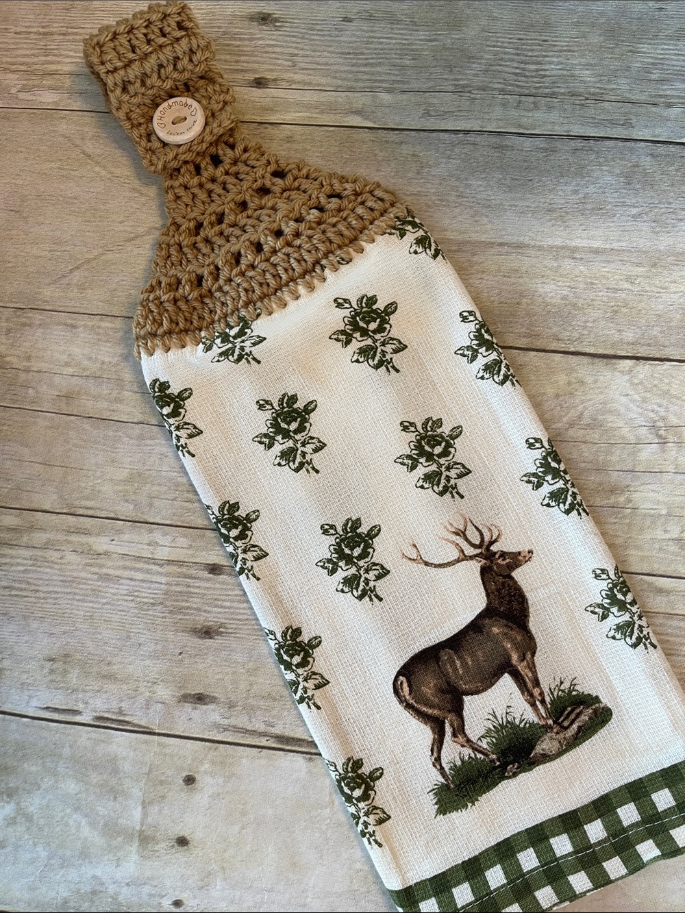 New Crochet Top Fall/Deer  Hanging Towel Double Thickness Cotton